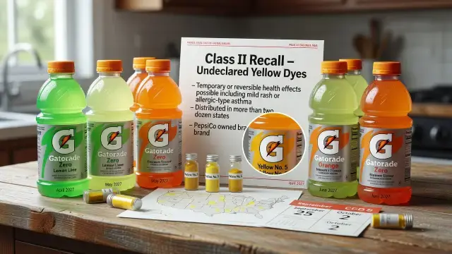 Gatorade Recall Flags Undeclared Yellow Dyes in Four Sports Drink Varieties